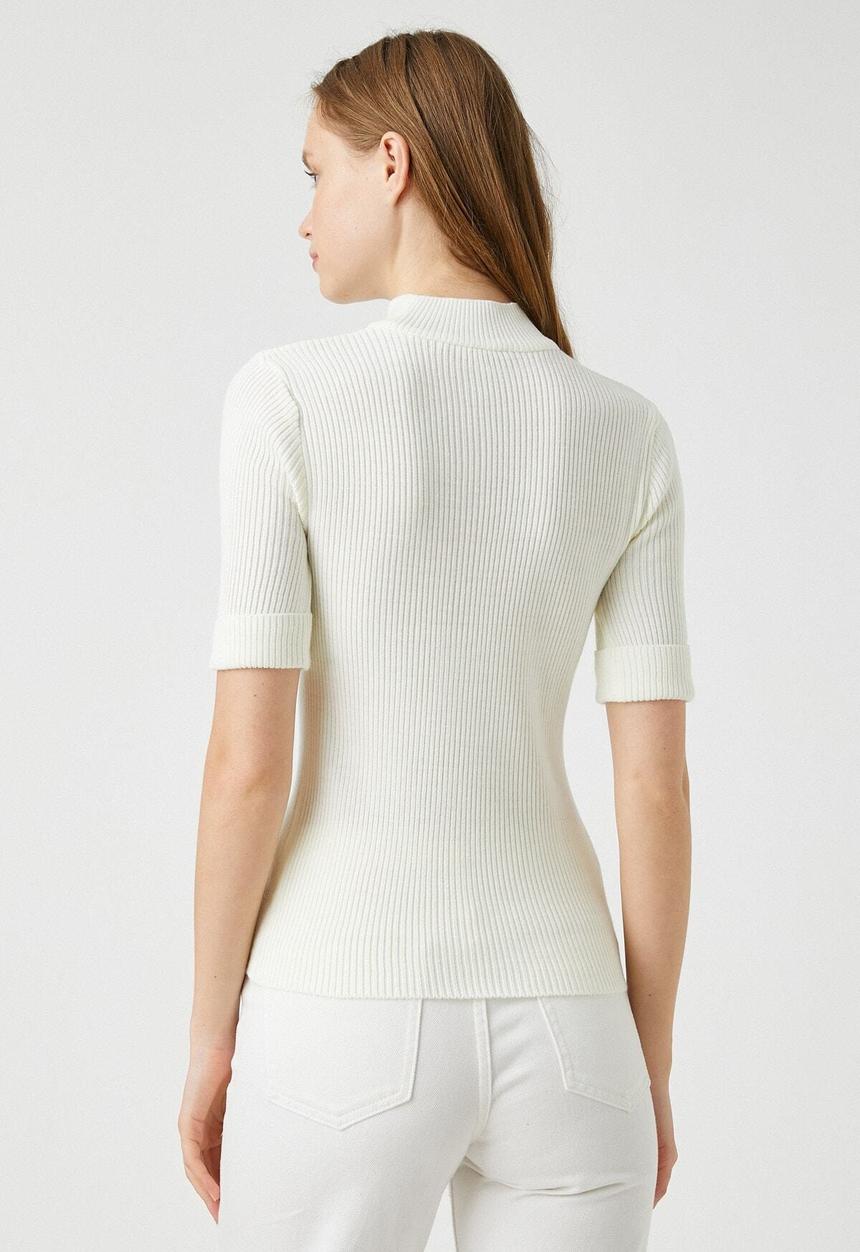Koton - Turtle neck sweater ribbed - off white