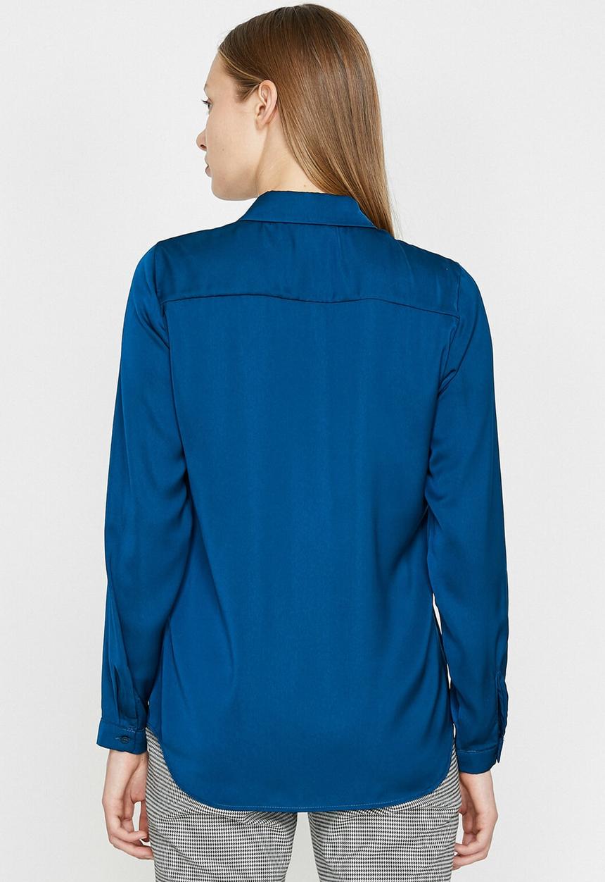 Koton - Classic collar long sleeve shirt - blue