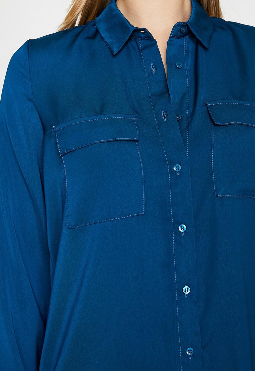 Koton - Classic collar long sleeve shirt - blue