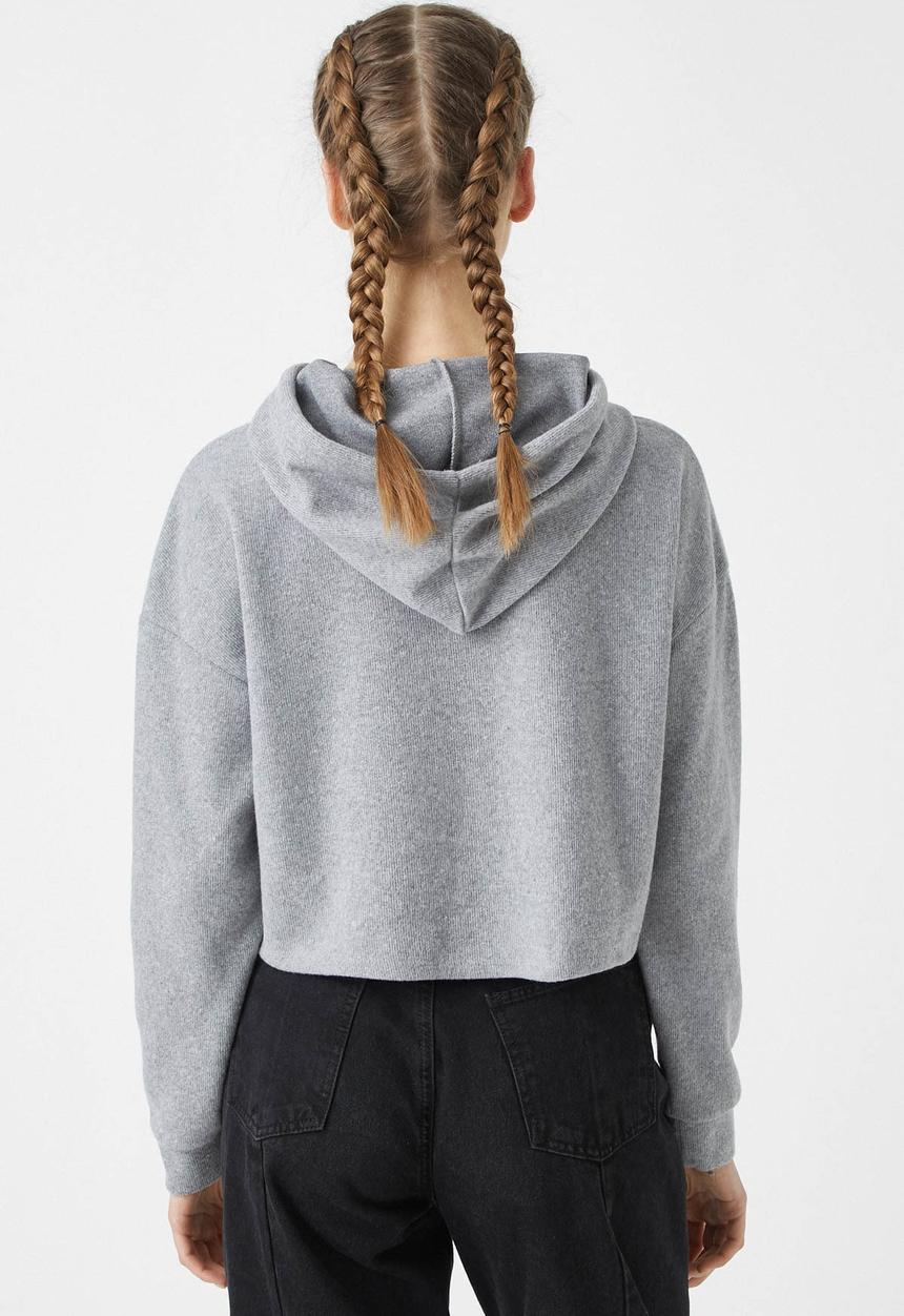 Koton - Hooded cotton sweater - grey