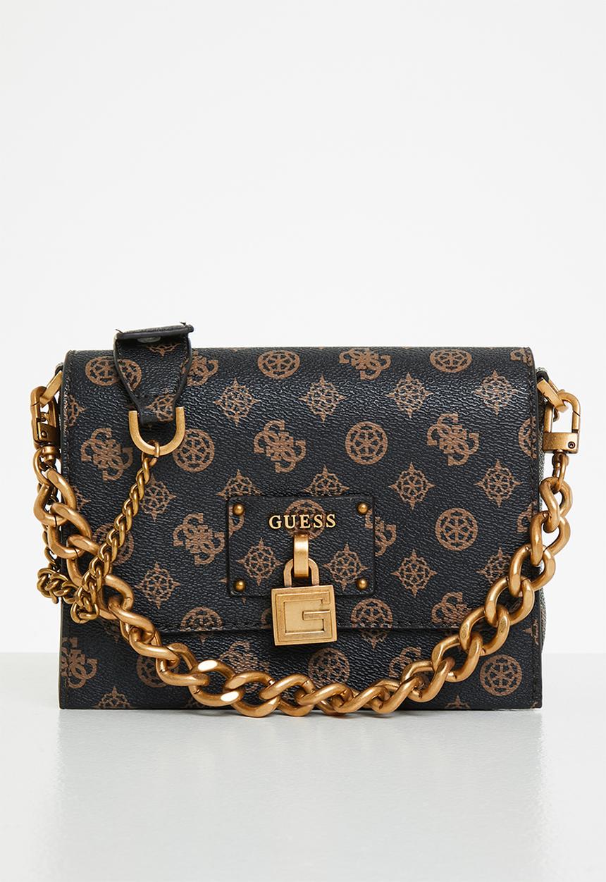 GUESS - Centre stage crossbody flap - mocha 