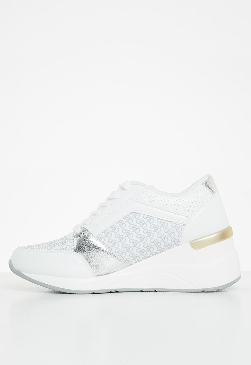 SISSY BOY - Logomania wedge sneaker - white