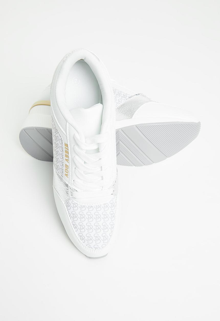 SISSY BOY - Logomania wedge sneaker - white