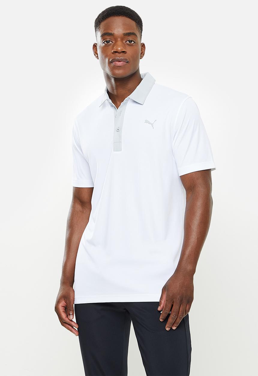 PUMA - Gamer Men's Golf Polo Shirt - Bright White-high rise