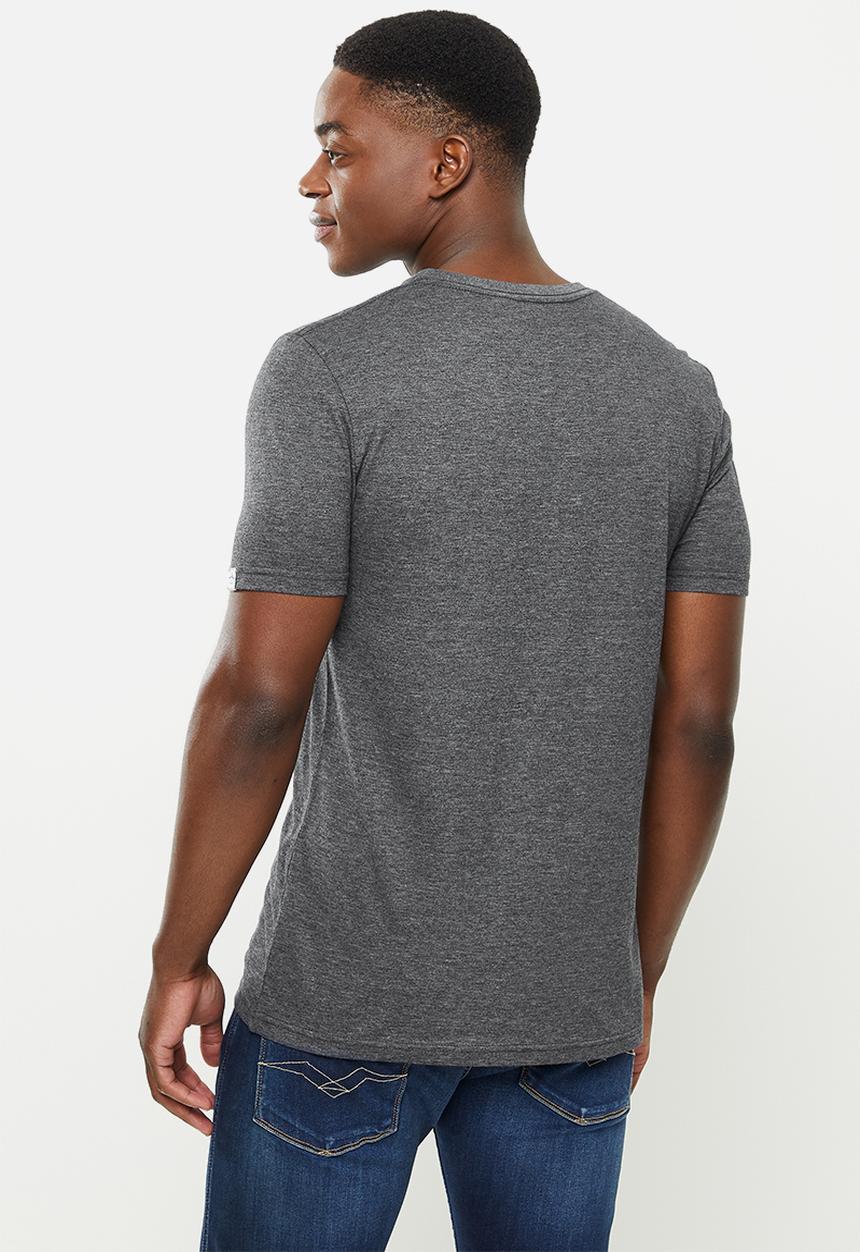 Original Penguin - Penguin split tee- charcoal heather