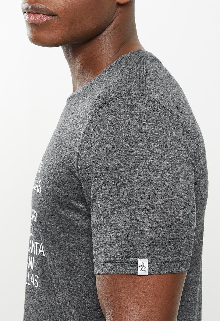 Original Penguin - Penguin split tee- charcoal heather