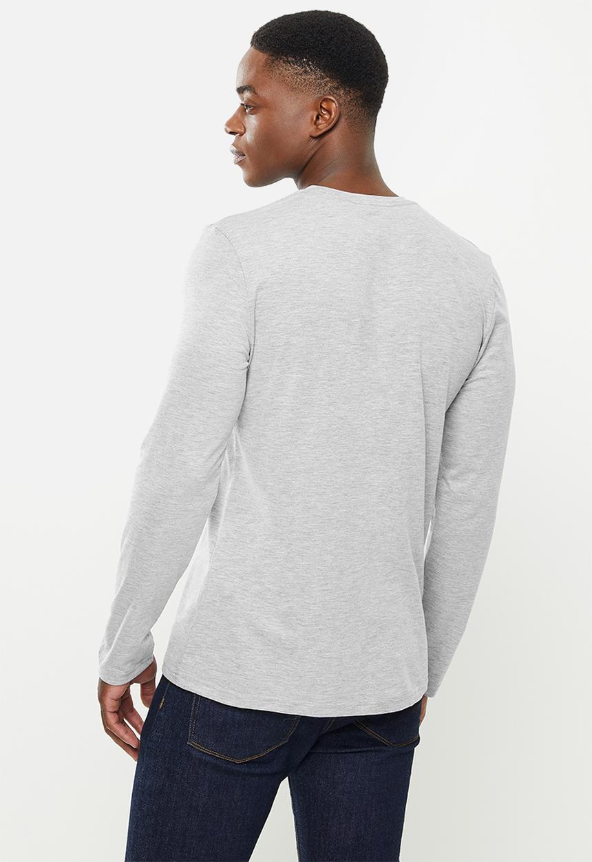 Original Penguin - Long sleeve embroidered logo - rain heather