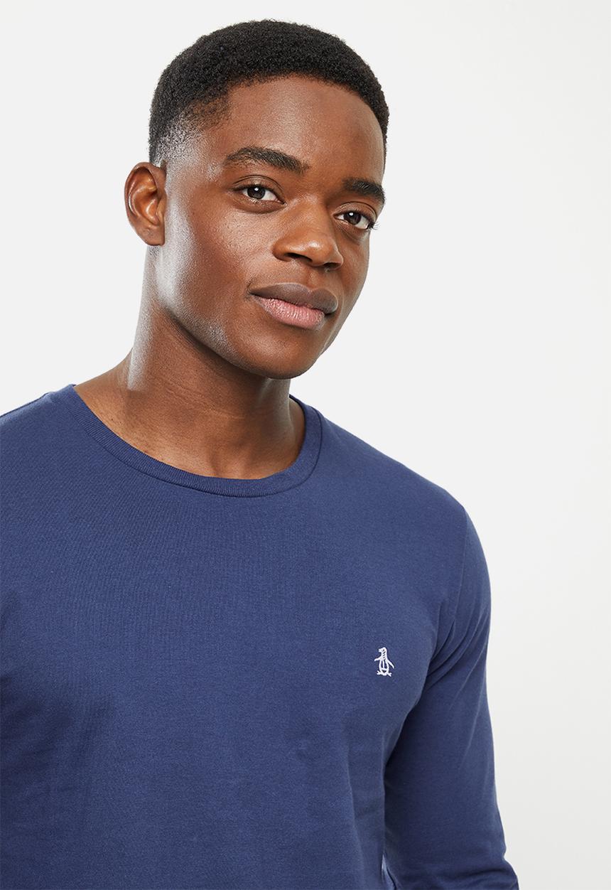 Original Penguin - Long sleeve embroidered logo - dark sapphire