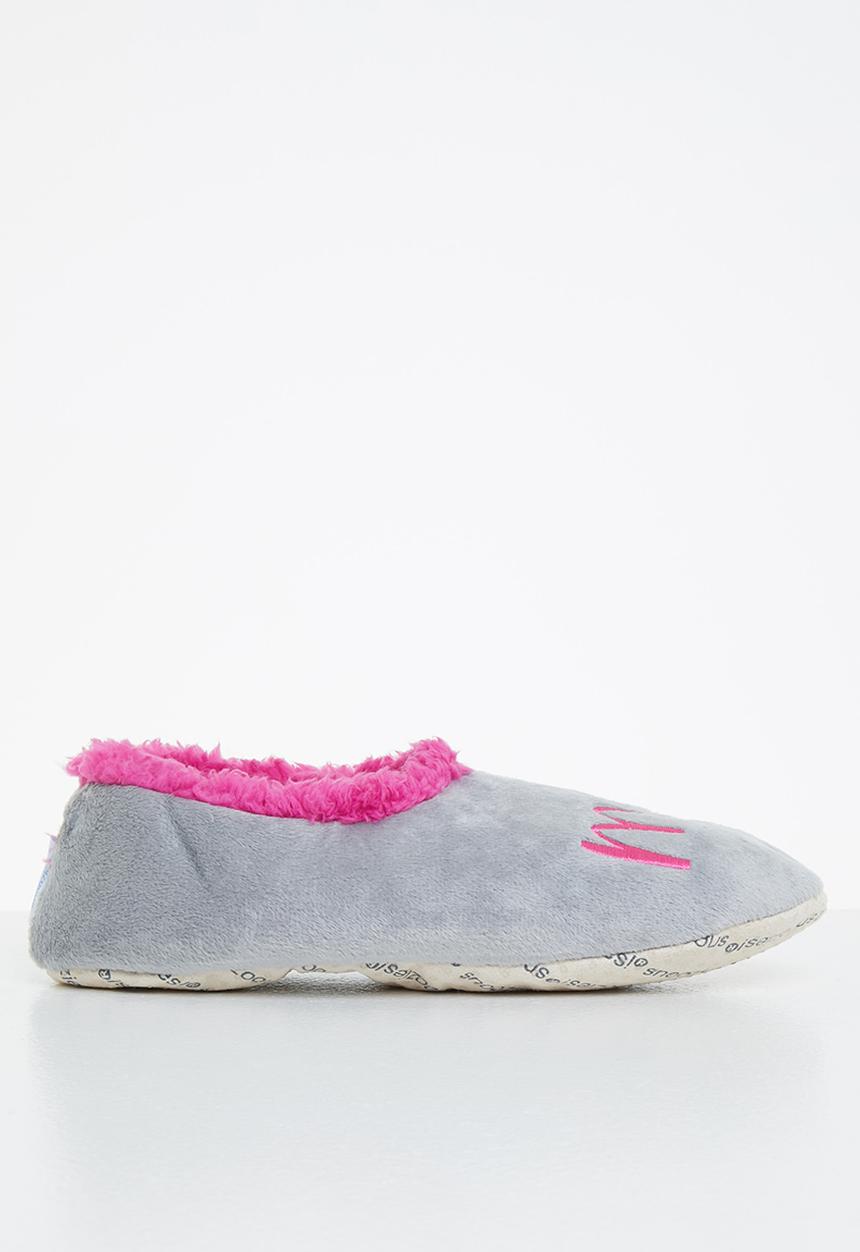 snoozies!® - Awesome mom slipper - grey & pink