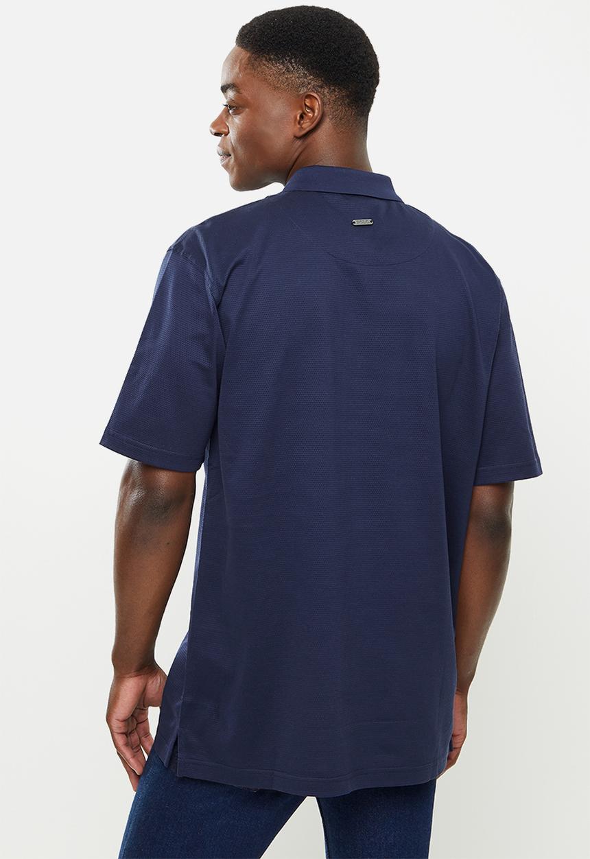 POLO - Men merc textured golfer - navy