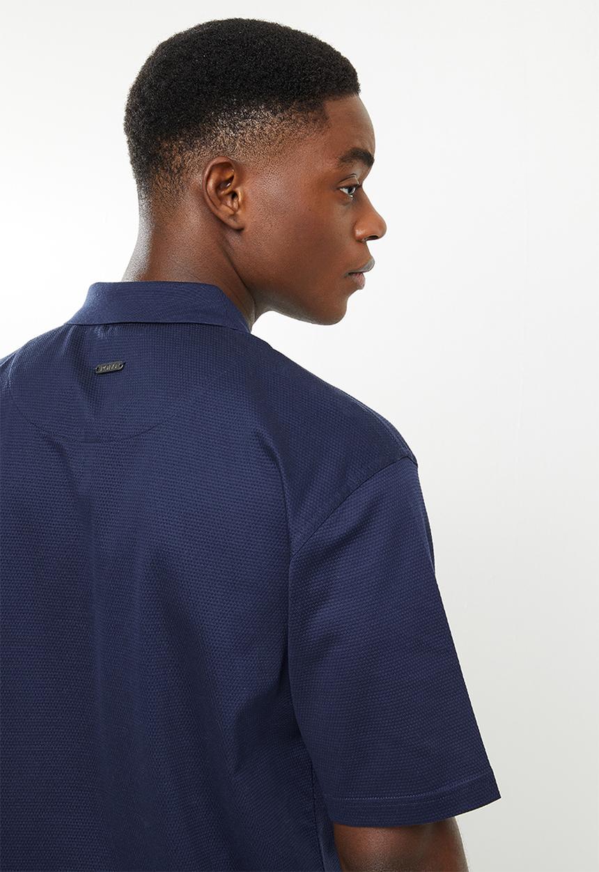 POLO - Men merc textured golfer - navy