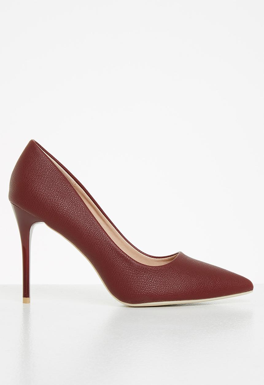Glamorous - Barely there stiletto court - burgundy