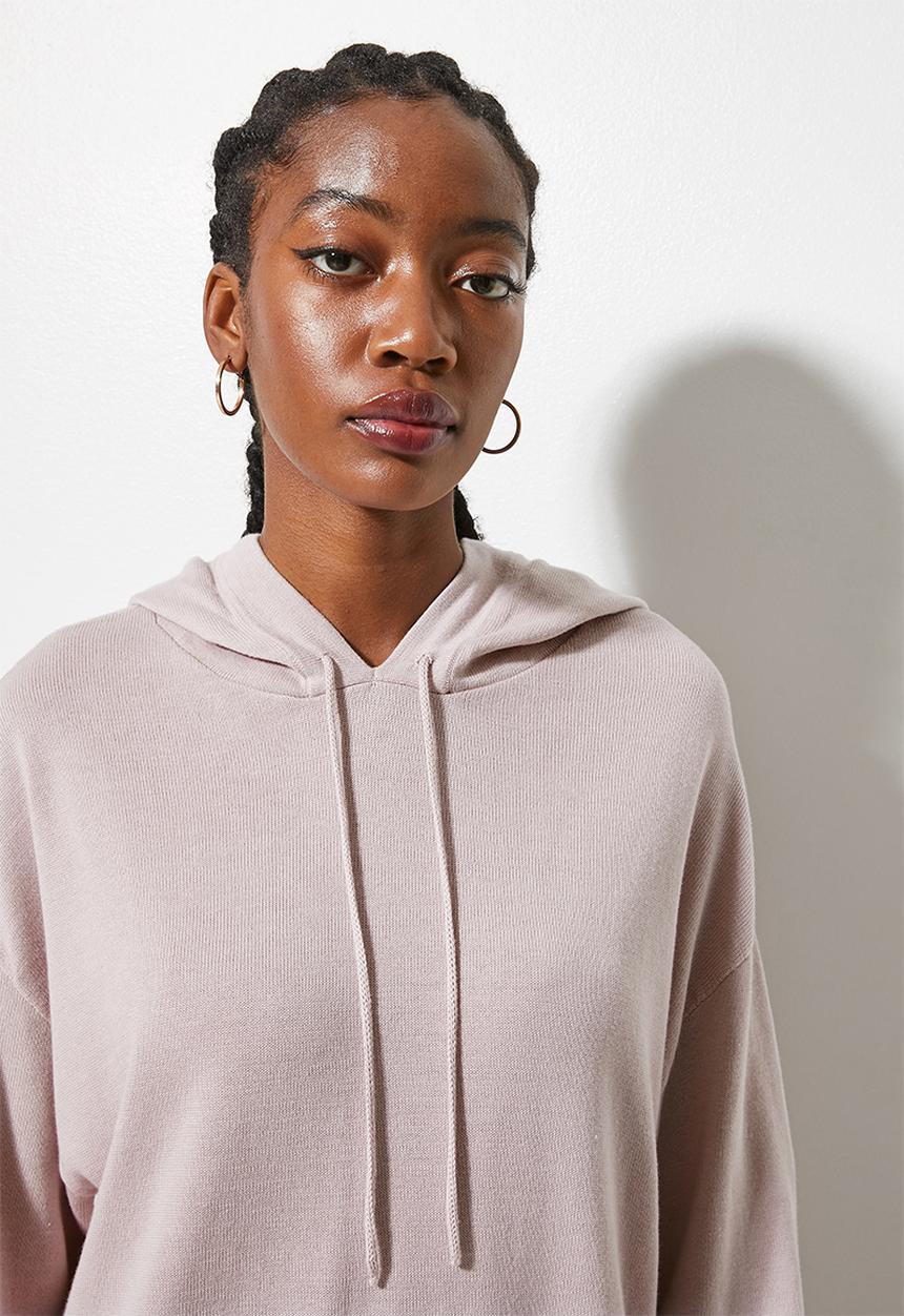 Superbalist - Cotton knitwear hoodie - pink