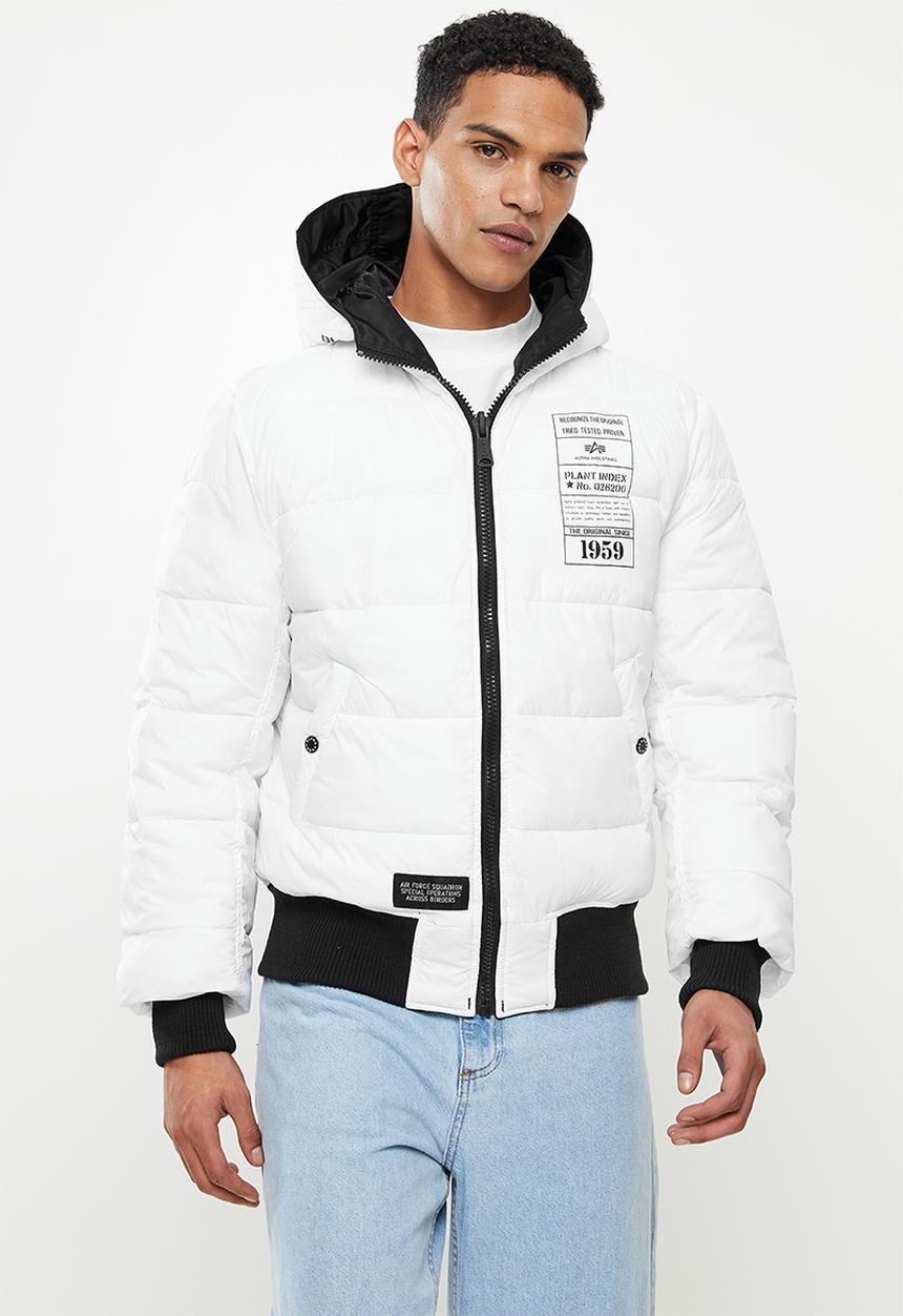 Alpha Industries - Ma-1 hooded puffer - black & white