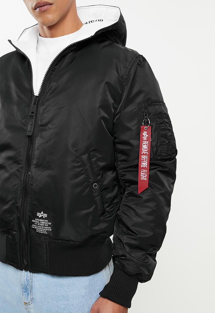 Alpha Industries - Ma-1 hooded puffer - black & white