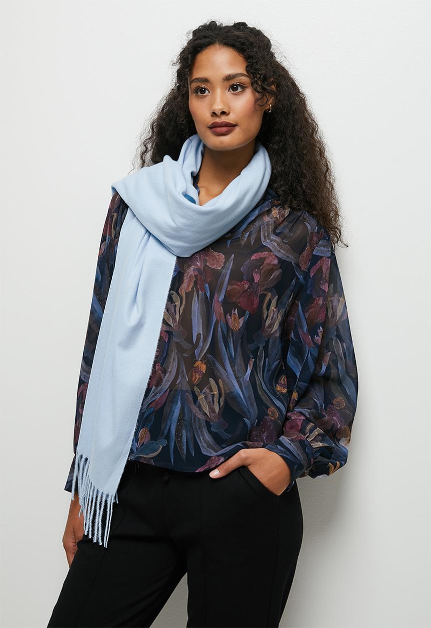 edit - Tassel blanket scarf - blue