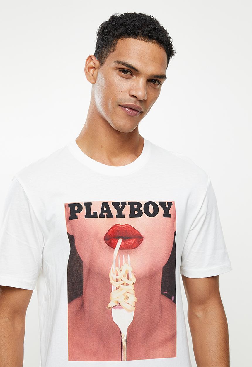 Only & Sons - Onsplayboy red short sleeve tee - white
