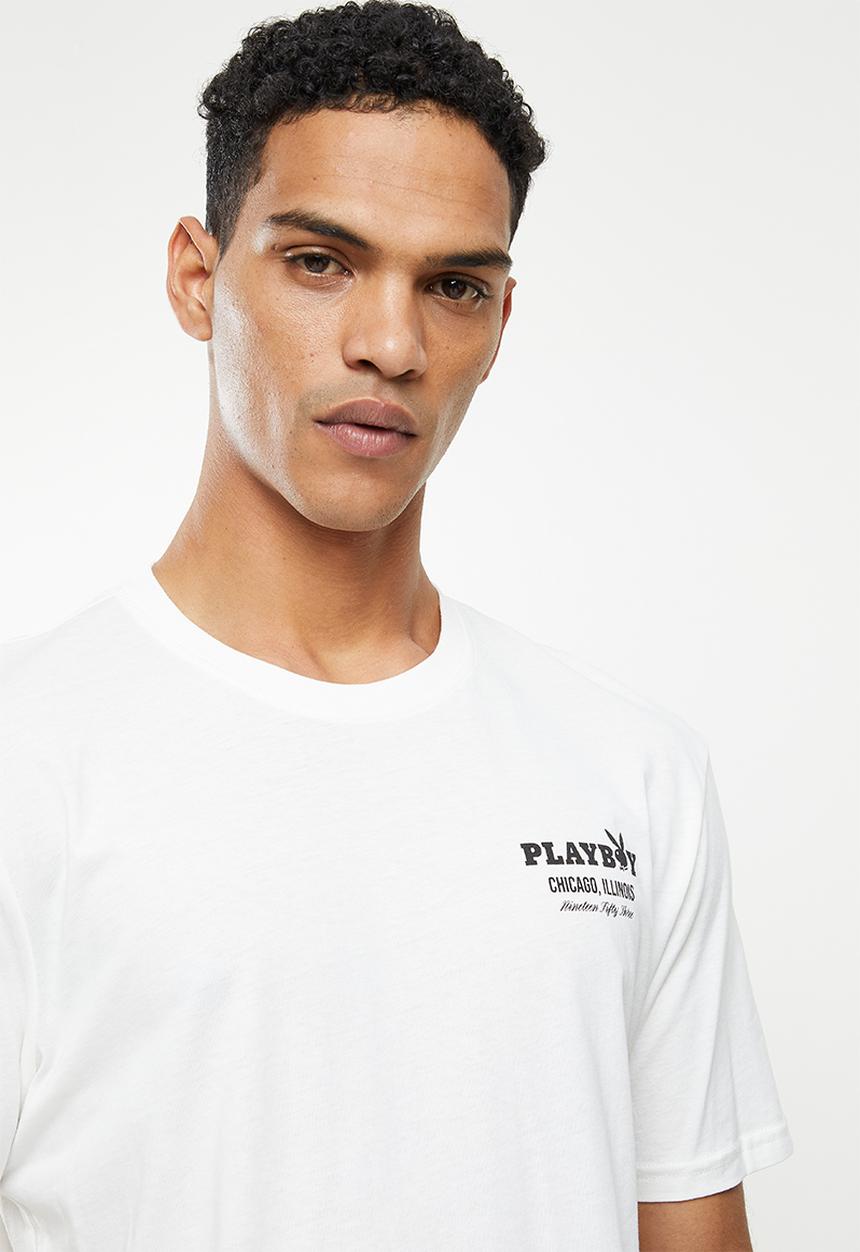Only & Sons - Onsplayboy red short sleeve tee - white print