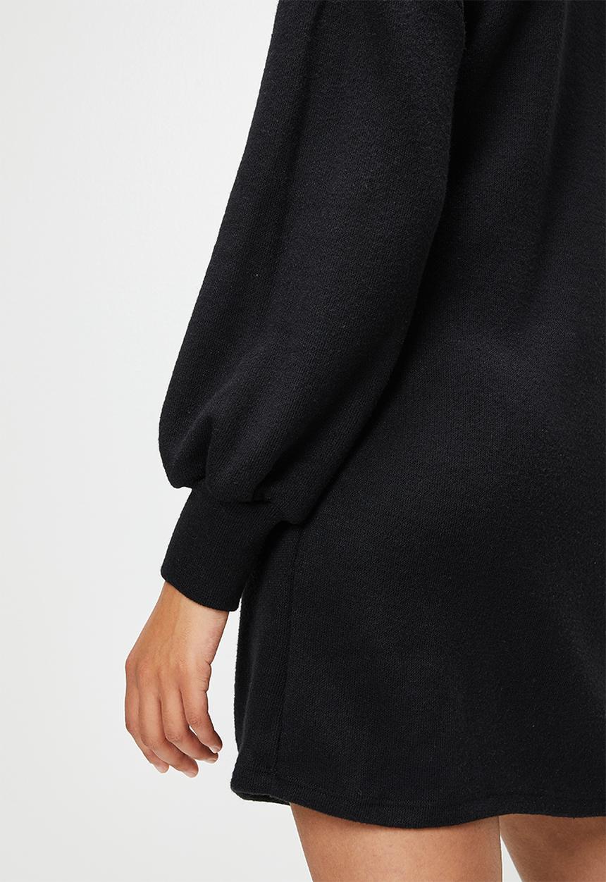 Blake - Shift cut and sew mini dress - black