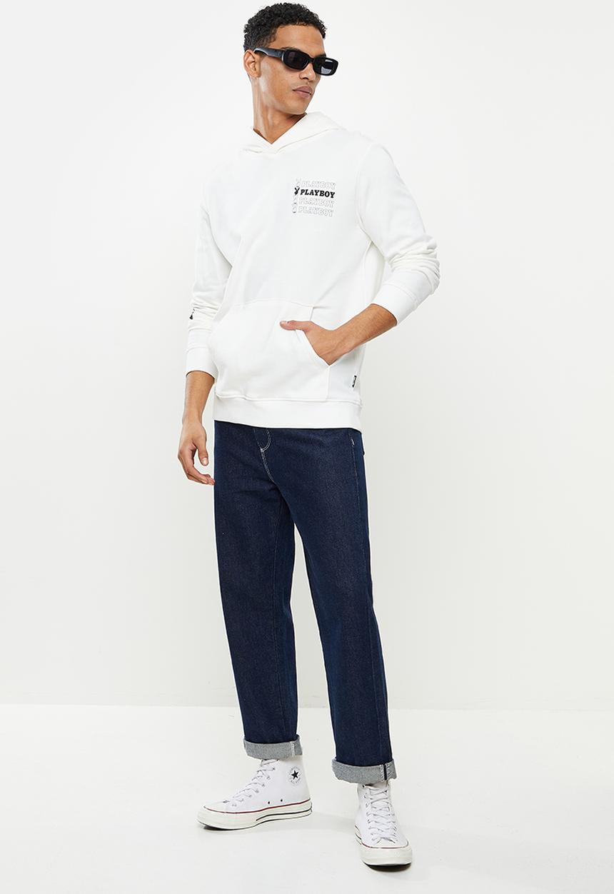 Only & Sons - Onsplayboy reg hoodie sweat - white