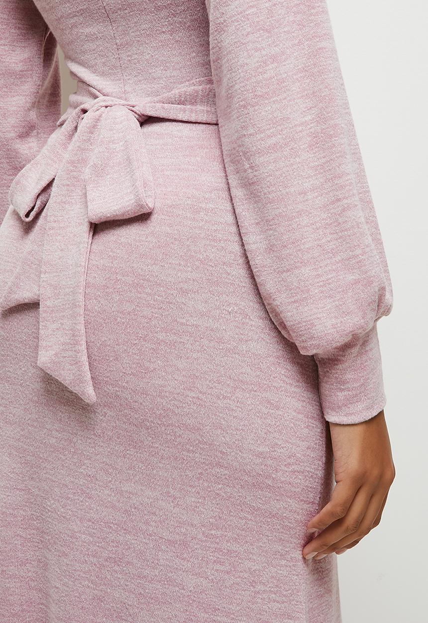 MILLA - Wrap front touch midi dress - ash rose