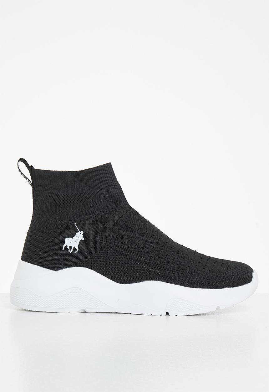 POLO - Jacquard elastic slip on sneaker - black