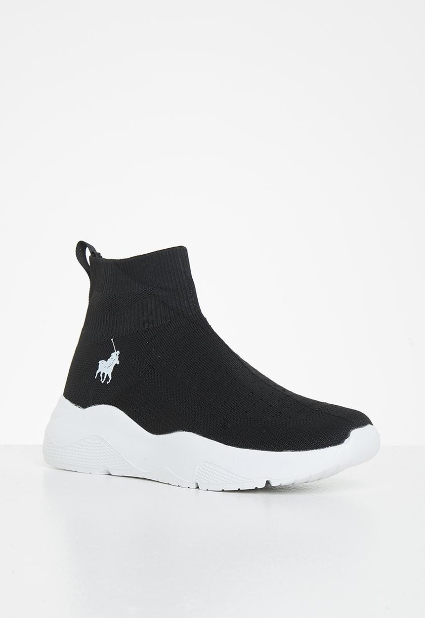 POLO - Jacquard elastic slip on sneaker - black