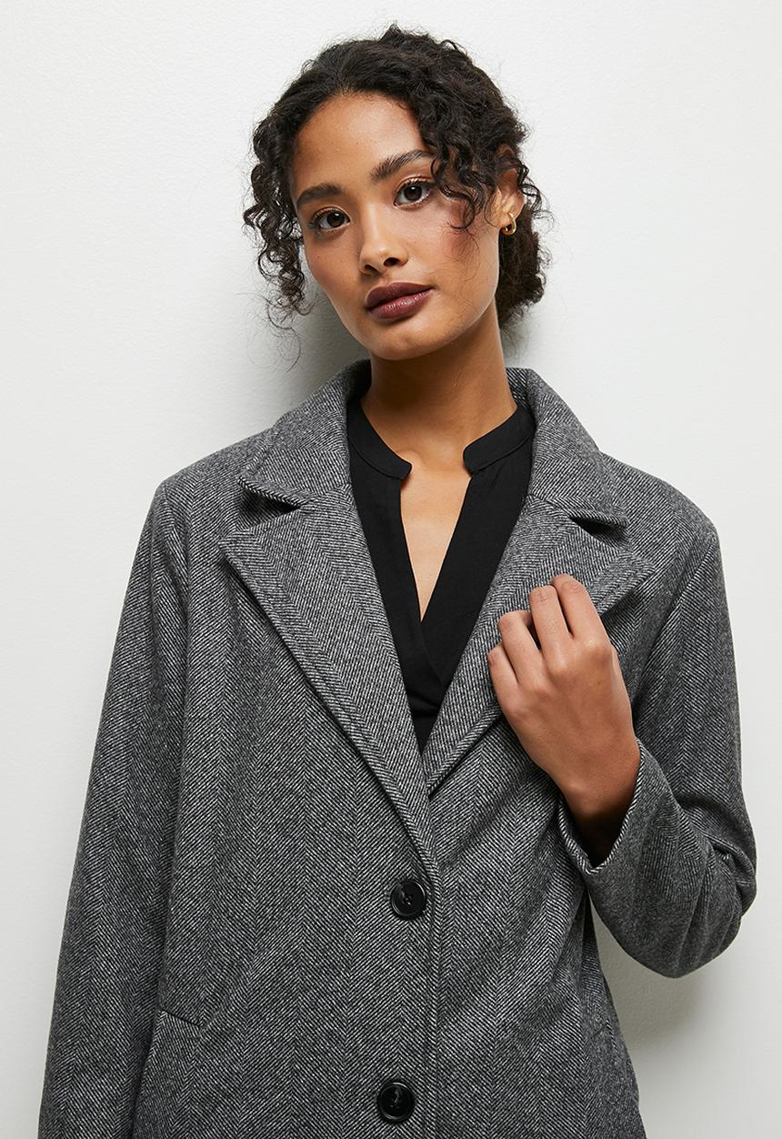 edit - Herringbone coat - grey 