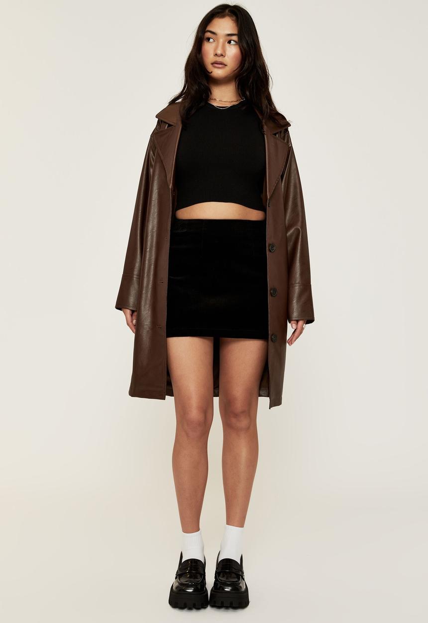 Supré  - Polly cord mini skirt - black