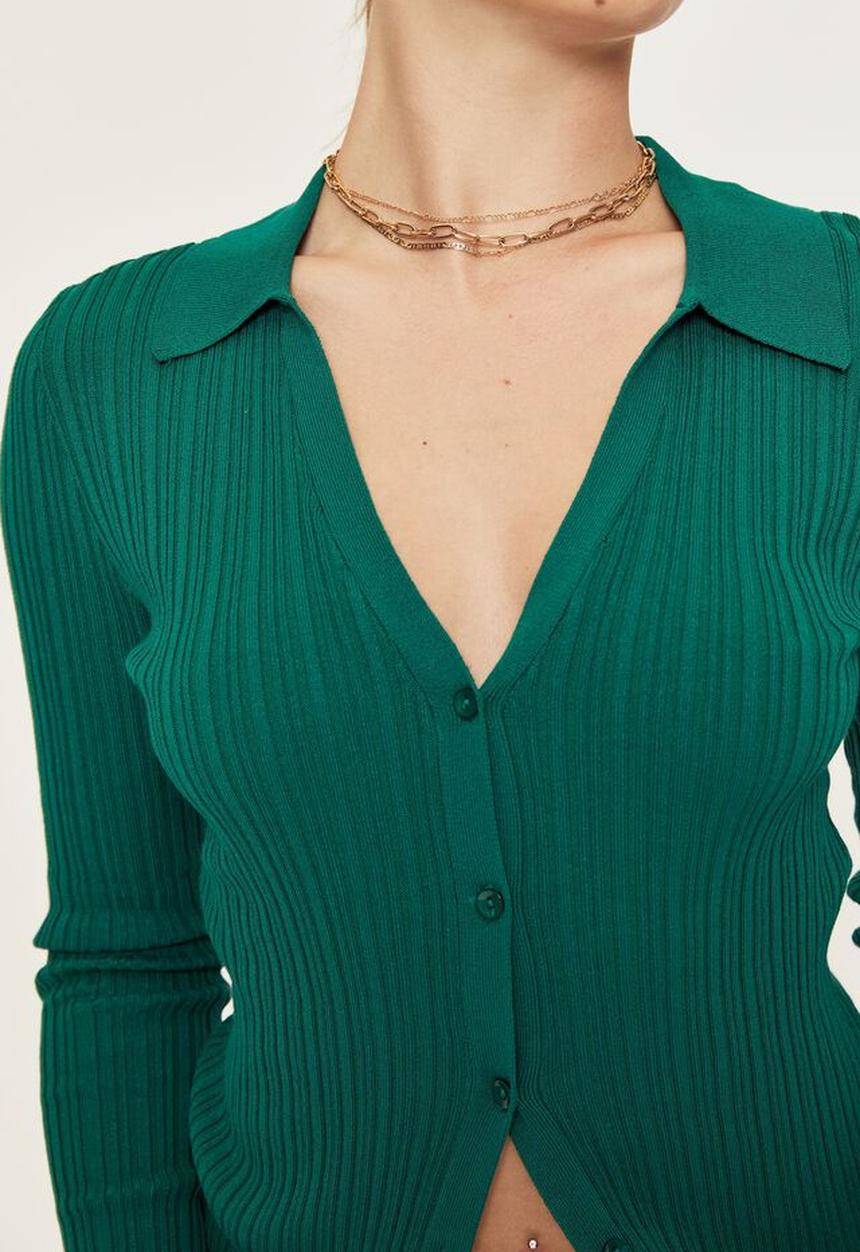 Supré  - Heather long sleeve knit shirt - bottle green