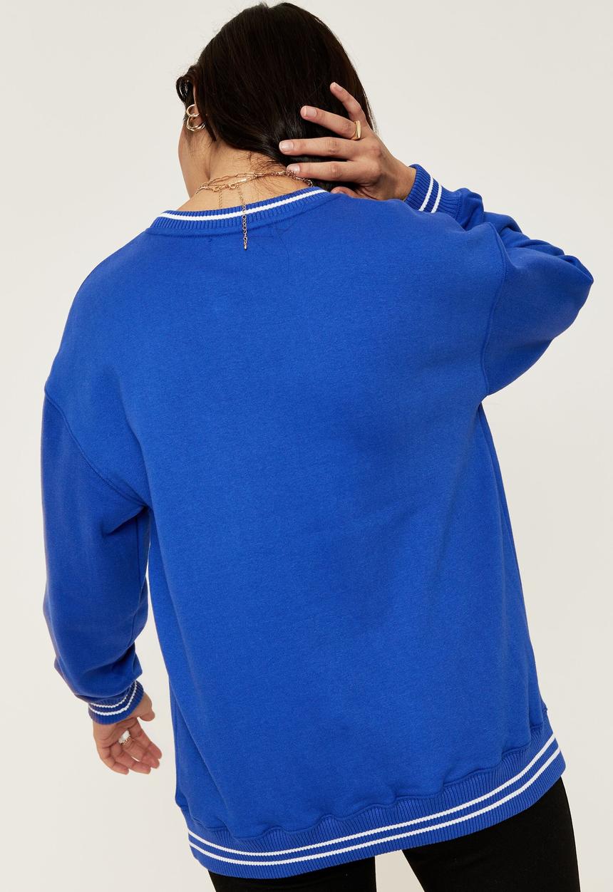 Supré  - Tonya oversized crew jumper - sapphire blue/west coast