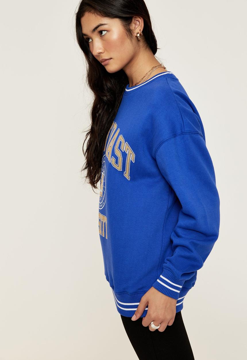 Supré  - Tonya oversized crew jumper - sapphire blue/west coast