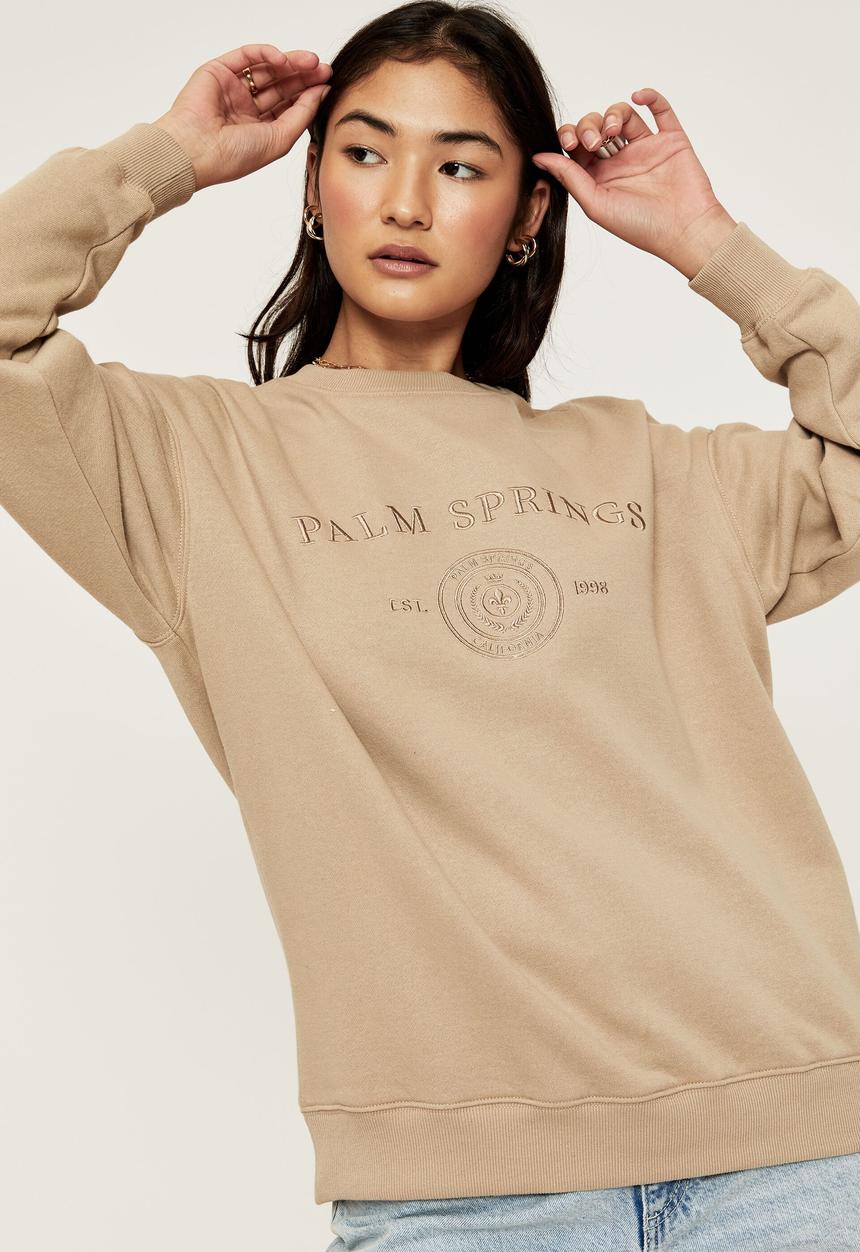 Supré  - Tonya oversized crew jumper - coco whip