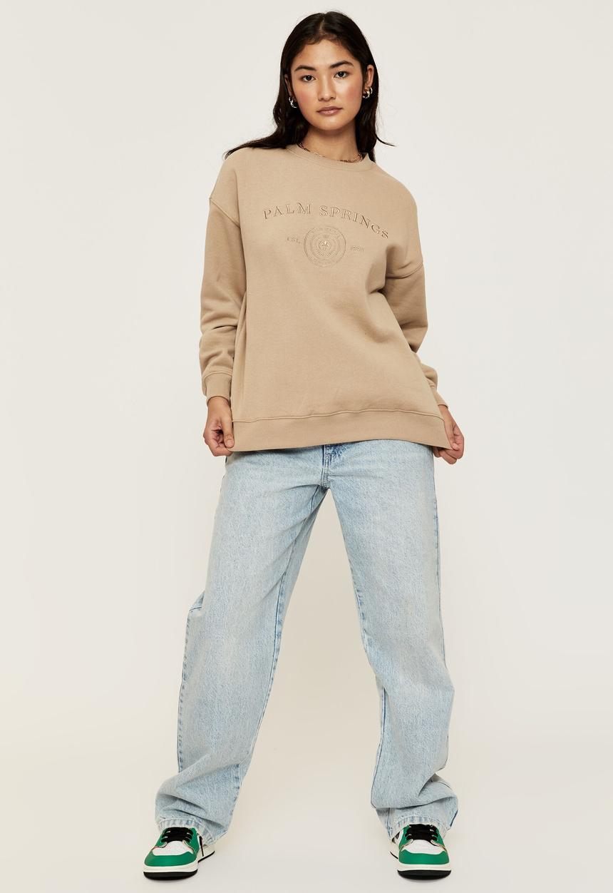 Supré  - Tonya oversized crew jumper - coco whip