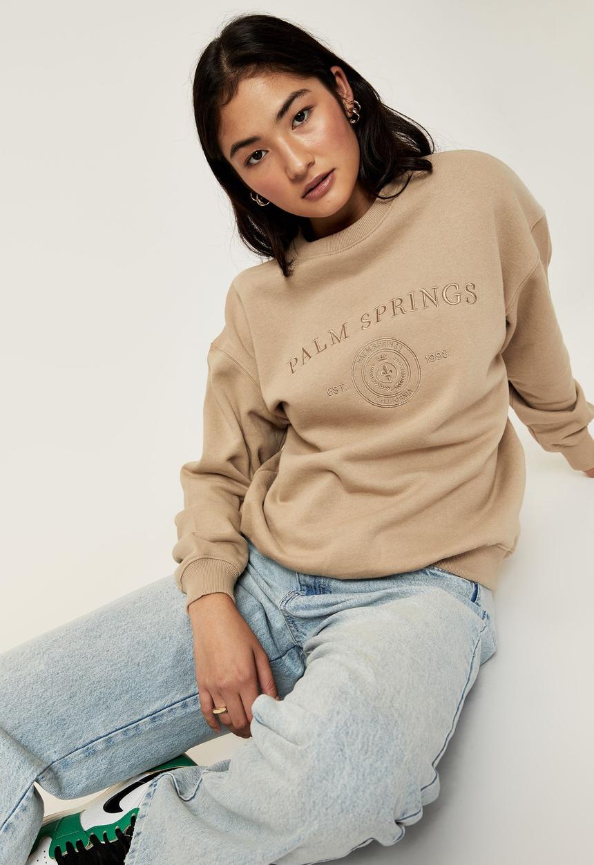 Supré  - Tonya oversized crew jumper - coco whip