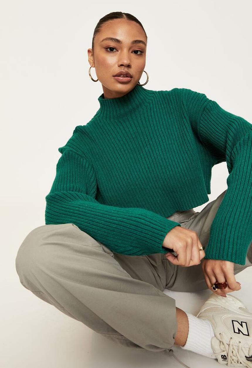 Supré  - Mila mock neck knit - bottle green