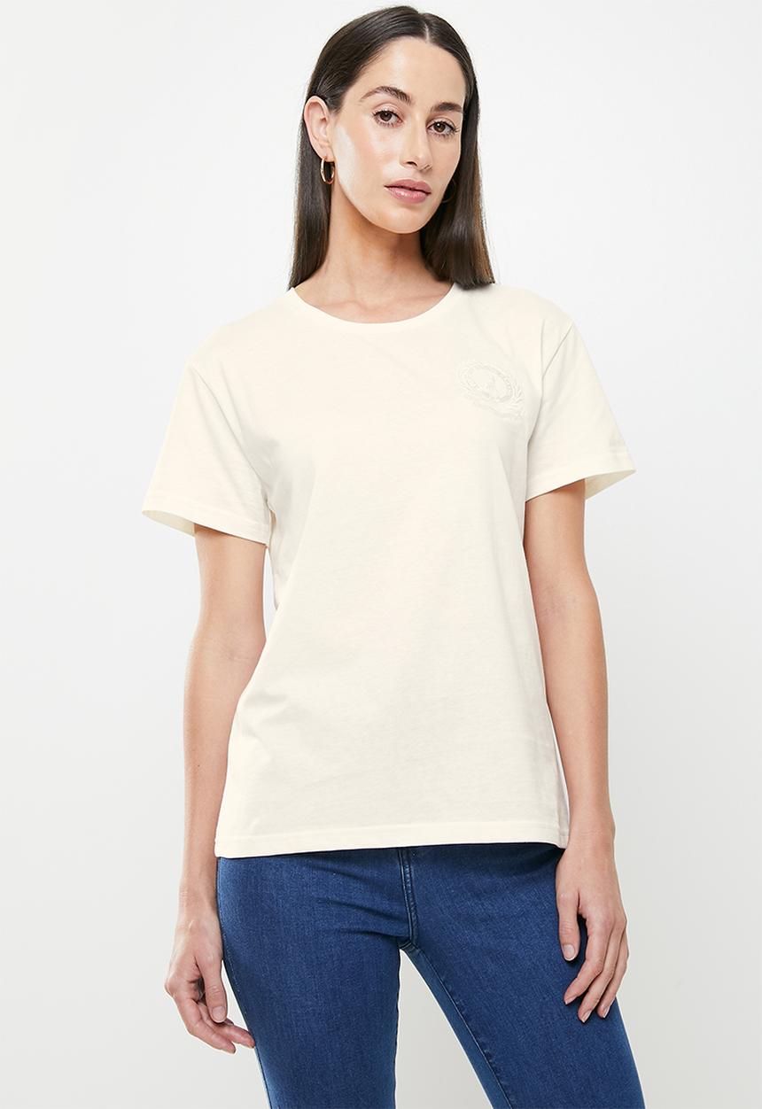 POLO - Wmn short sleeve equestrian tee - stone