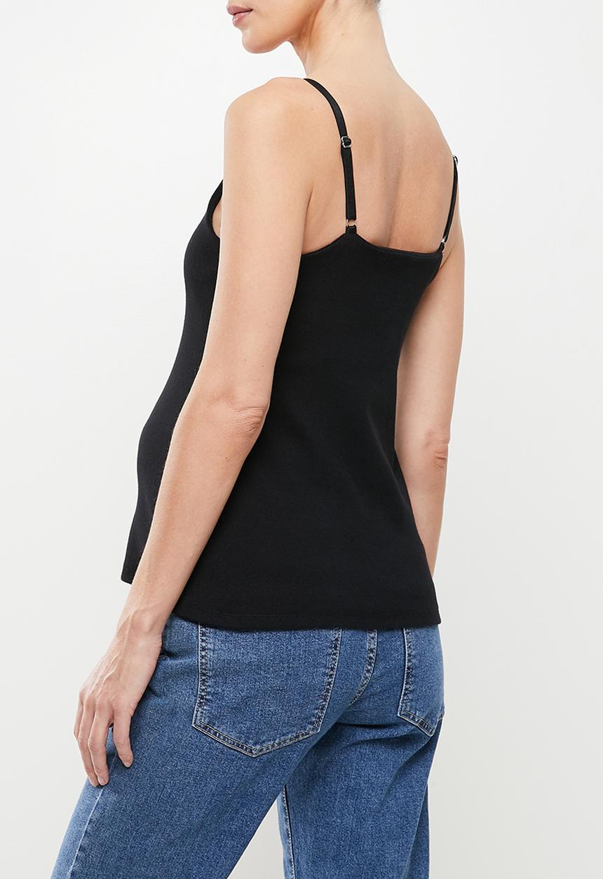Superbalist - 2 pack maternity v-neck feeding clip cami - black & white