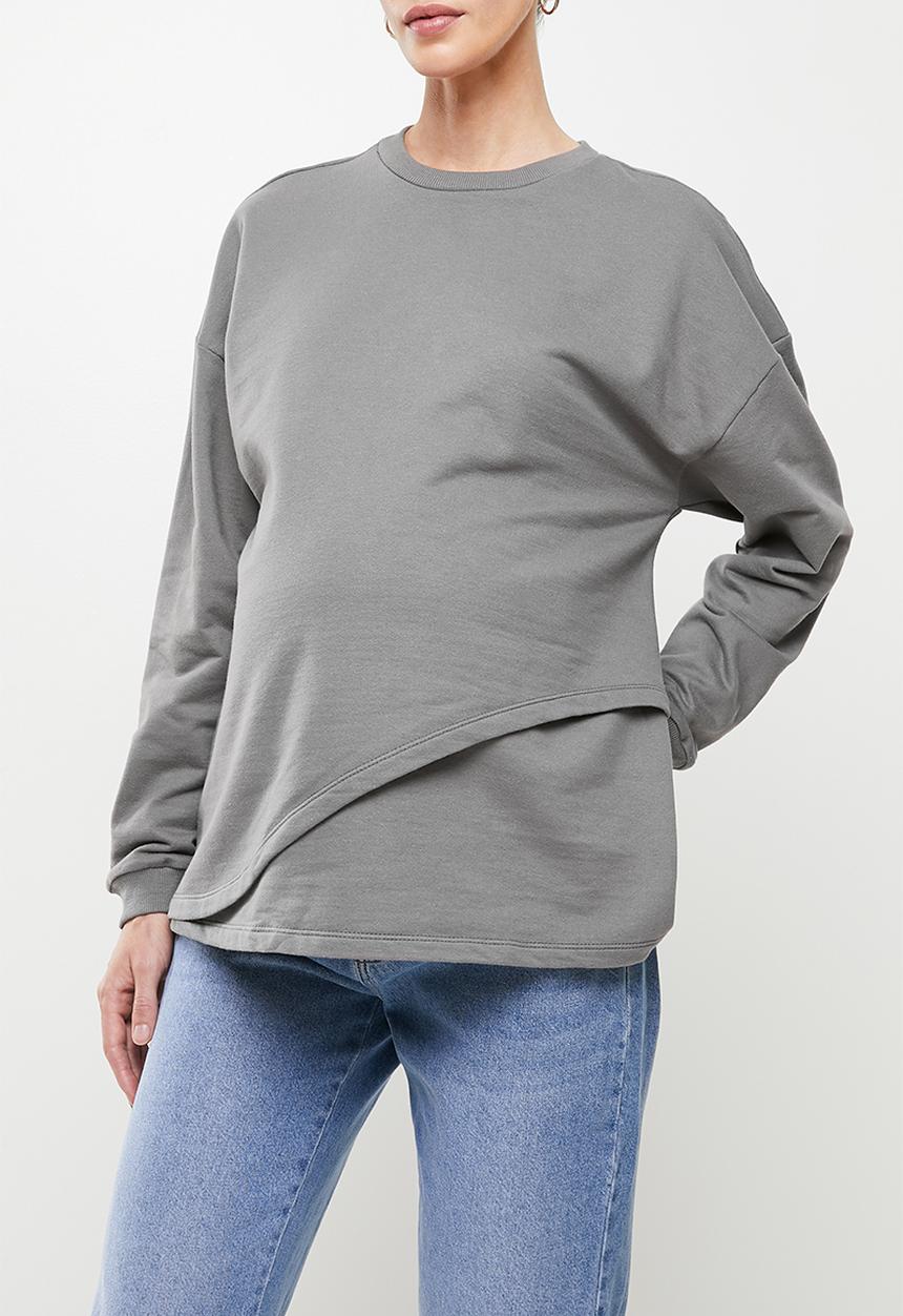Superbalist - Maternitiy nursing crew neck - gunmetal grey