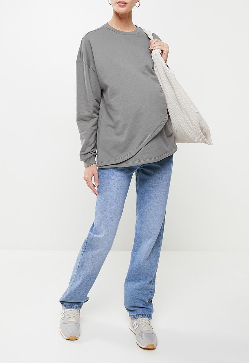 Superbalist - Maternitiy nursing crew neck - gunmetal grey