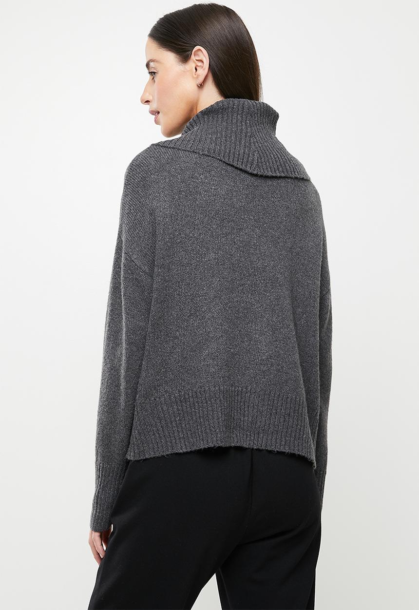 Jacqueline de Yong - Rue malene long sleeve cowlneck pullover - black