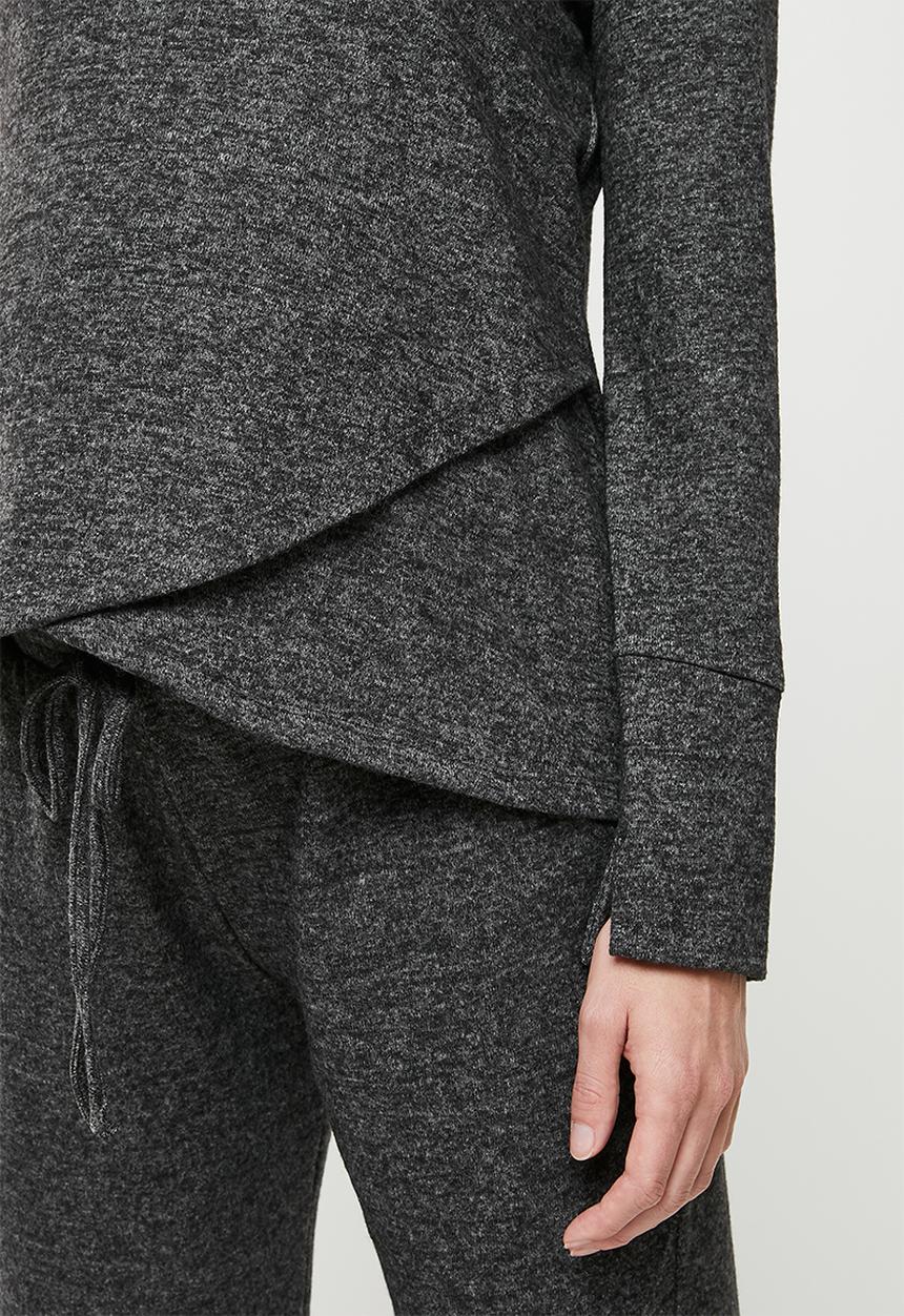 Superbalist - Maternity knit wrap crop sweat - dark grey melange
