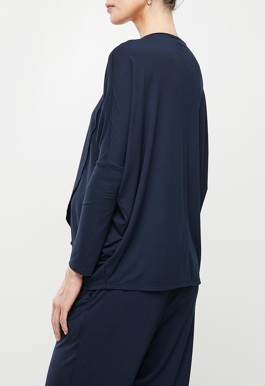 edit Maternity - Long sleeve maternity oversize nursing tee - navy