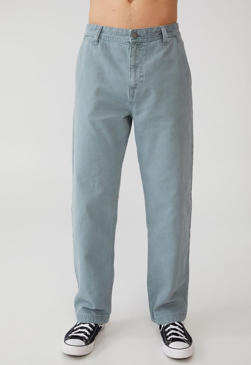 Cotton On - Loose fit pant - canvas - washed blue canvas