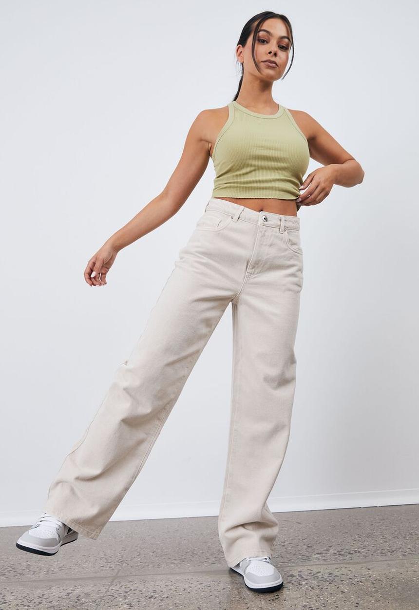 Factorie - High rise baggy jean - light stone