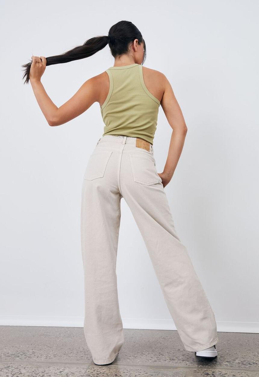 Factorie - High rise baggy jean - light stone