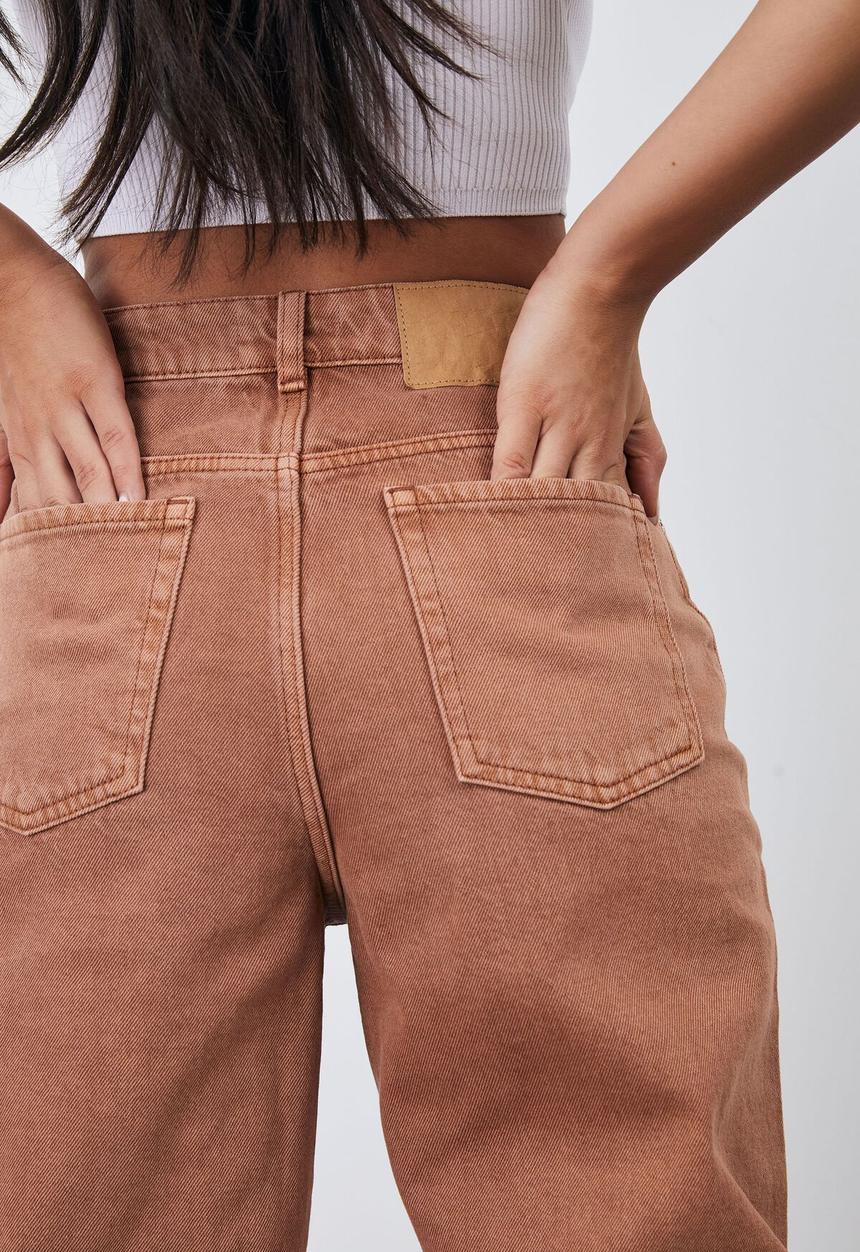 Factorie - High rise baggy jean - terracotta