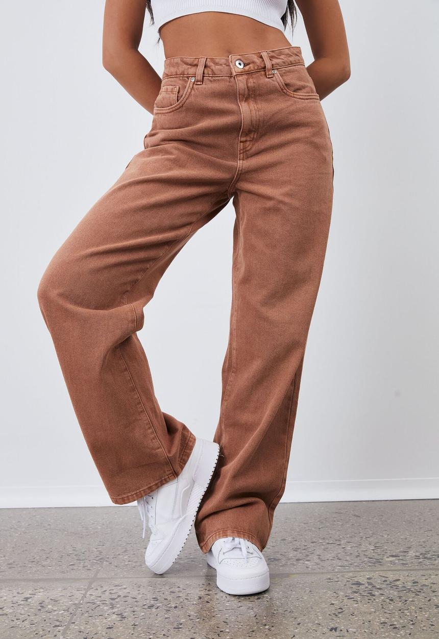 Factorie - High rise baggy jean - terracotta