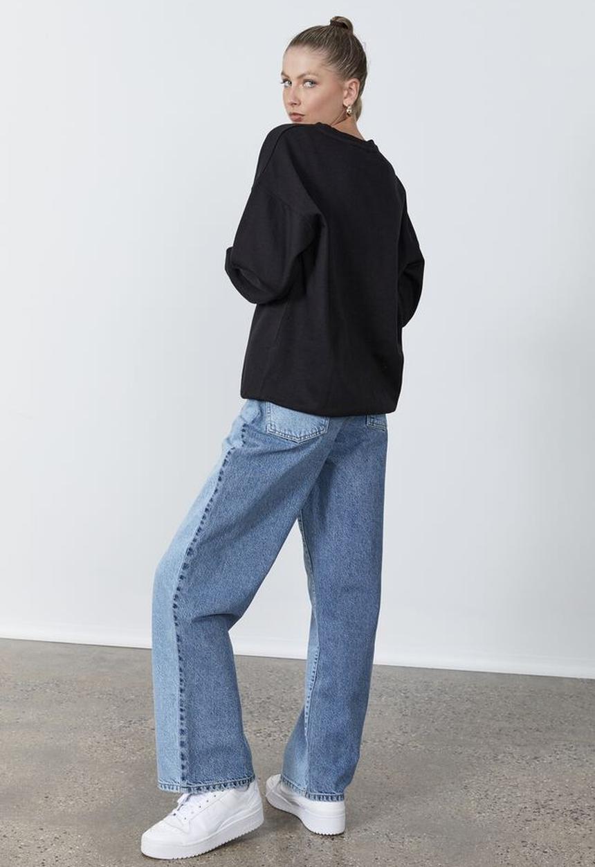 Factorie - Lcn nasa oversized graphic crew - black