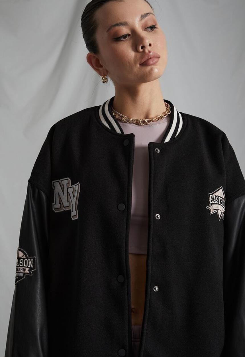 Factorie - Varsity jacket - black
